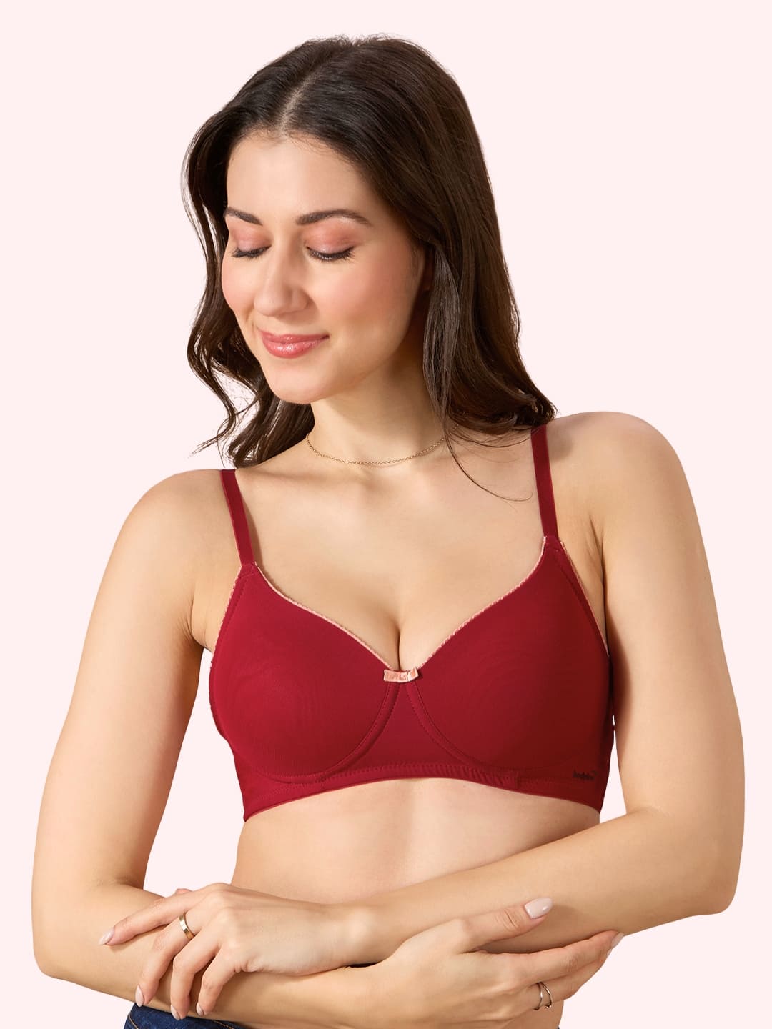Miley Lace Trim Bra –  Wire-Free Comfort. Power Net, Super Soft Cups & Breathable Mesh Wings