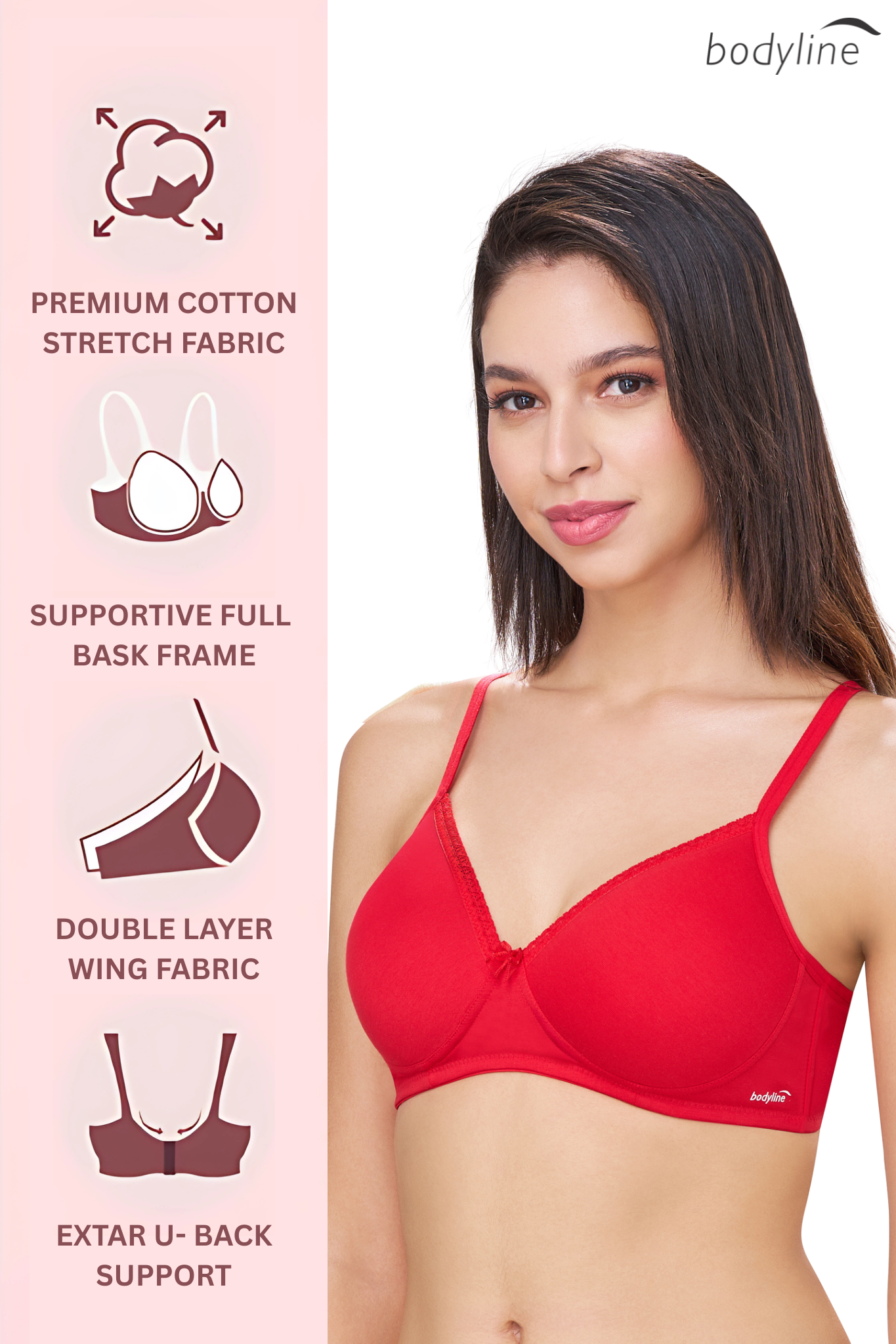 BETH | Seamless Cotton Comfort – Padded, Non-Wired T-Shirt Bra