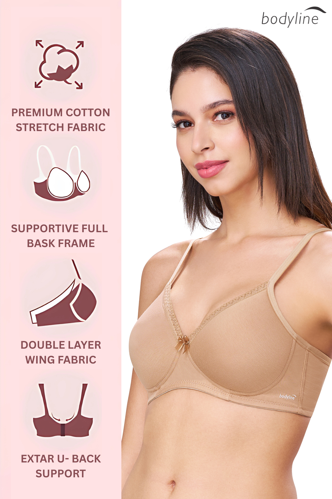 BETH | Seamless Cotton Comfort – Padded, Non-Wired T-Shirt Bra