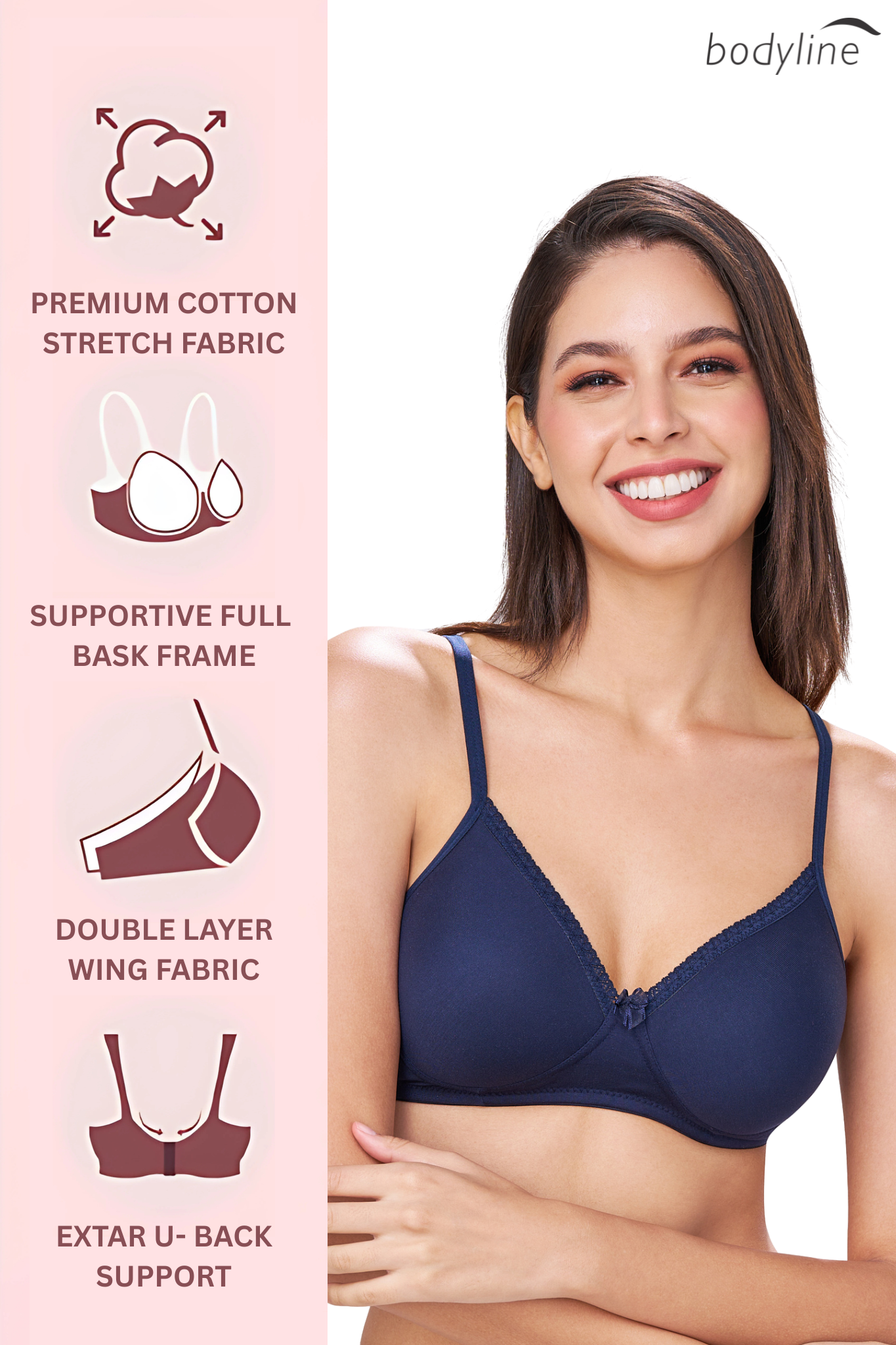 BETH | Seamless Cotton Comfort – Padded, Non-Wired T-Shirt Bra