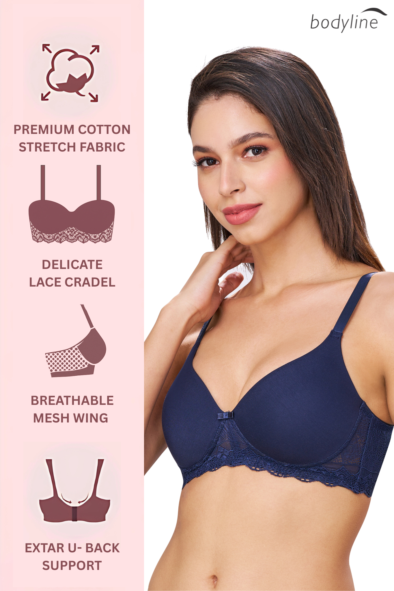 BAMBI | Lace-Trim Comfort – Lightly Padded, Non-Wired T-Shirt Bra