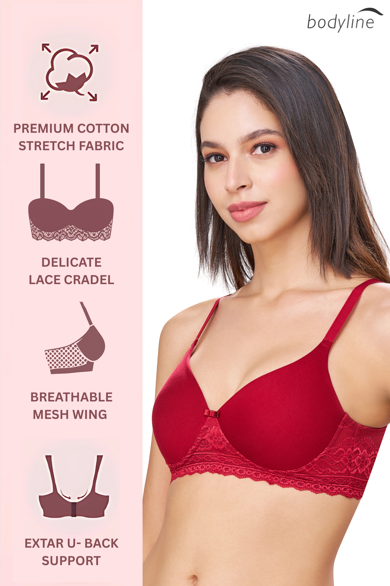 BAMBI | Lace-Trim Comfort – Lightly Padded, Non-Wired T-Shirt Bra