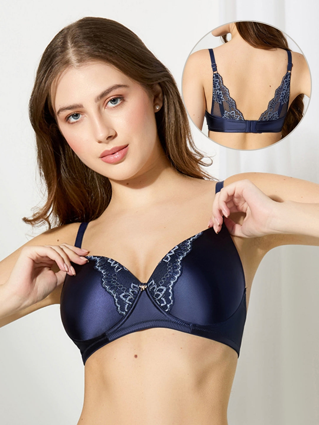 BODYLINE Ella Butterfly Lace Padded Bra – Non-Wired Back Beauty Style