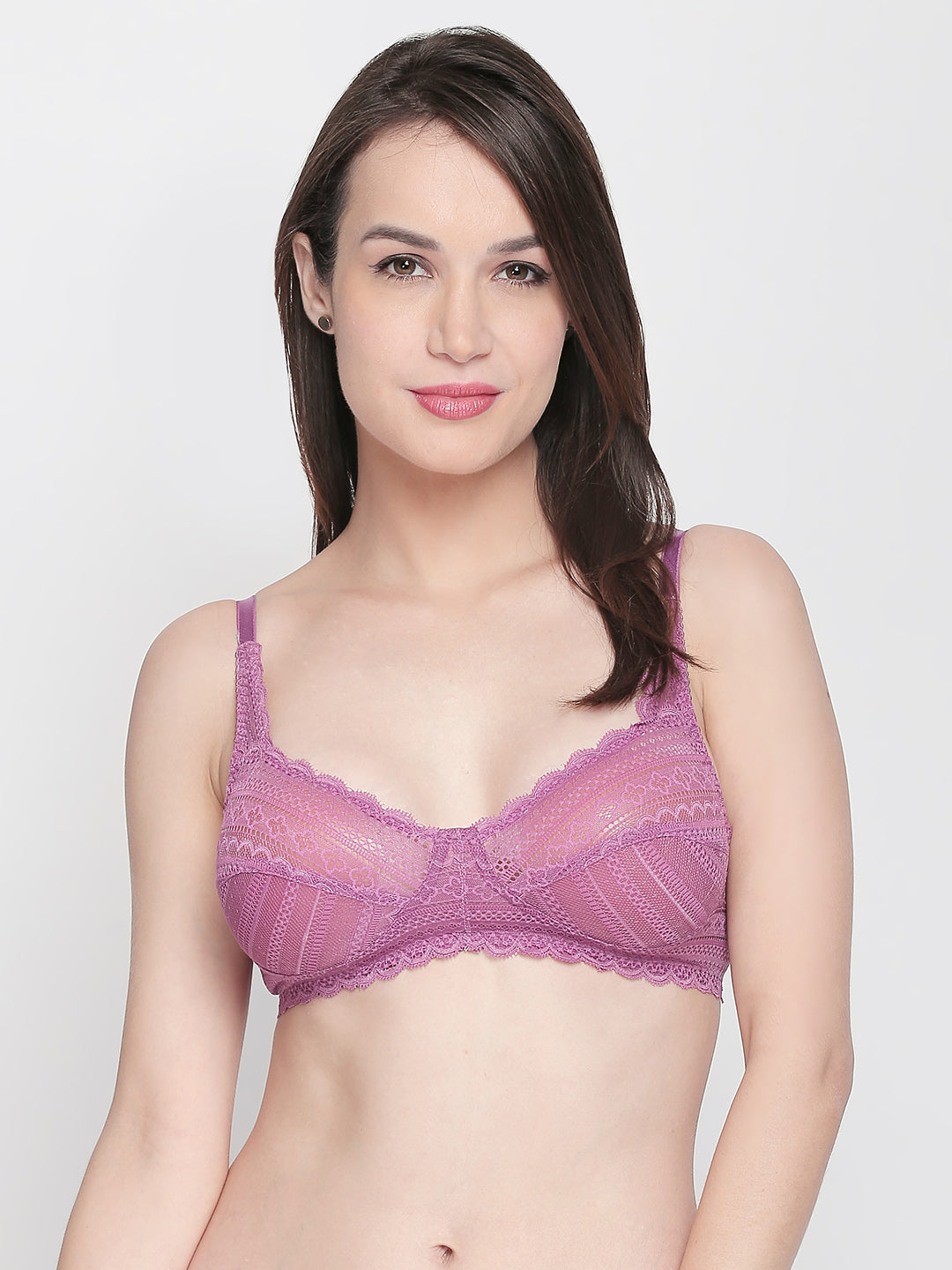 Maxtouch | Double Layered Non Padded Medium Coverage Breathable Lace Bra
