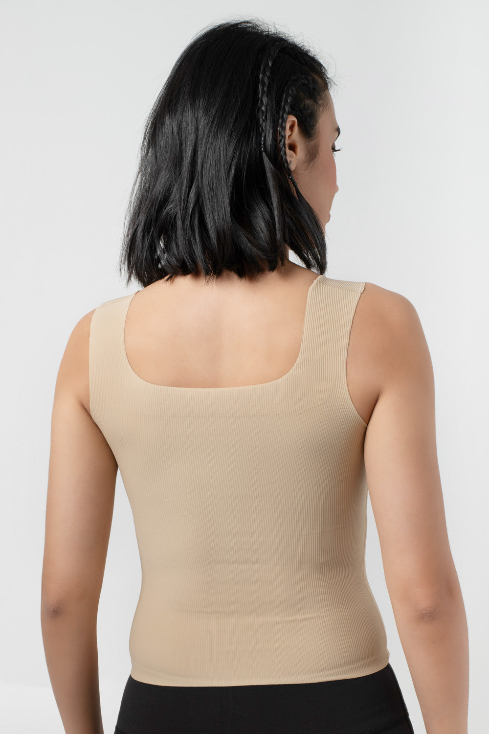 Treven Square-Neck Camisole | Striped Textured Top